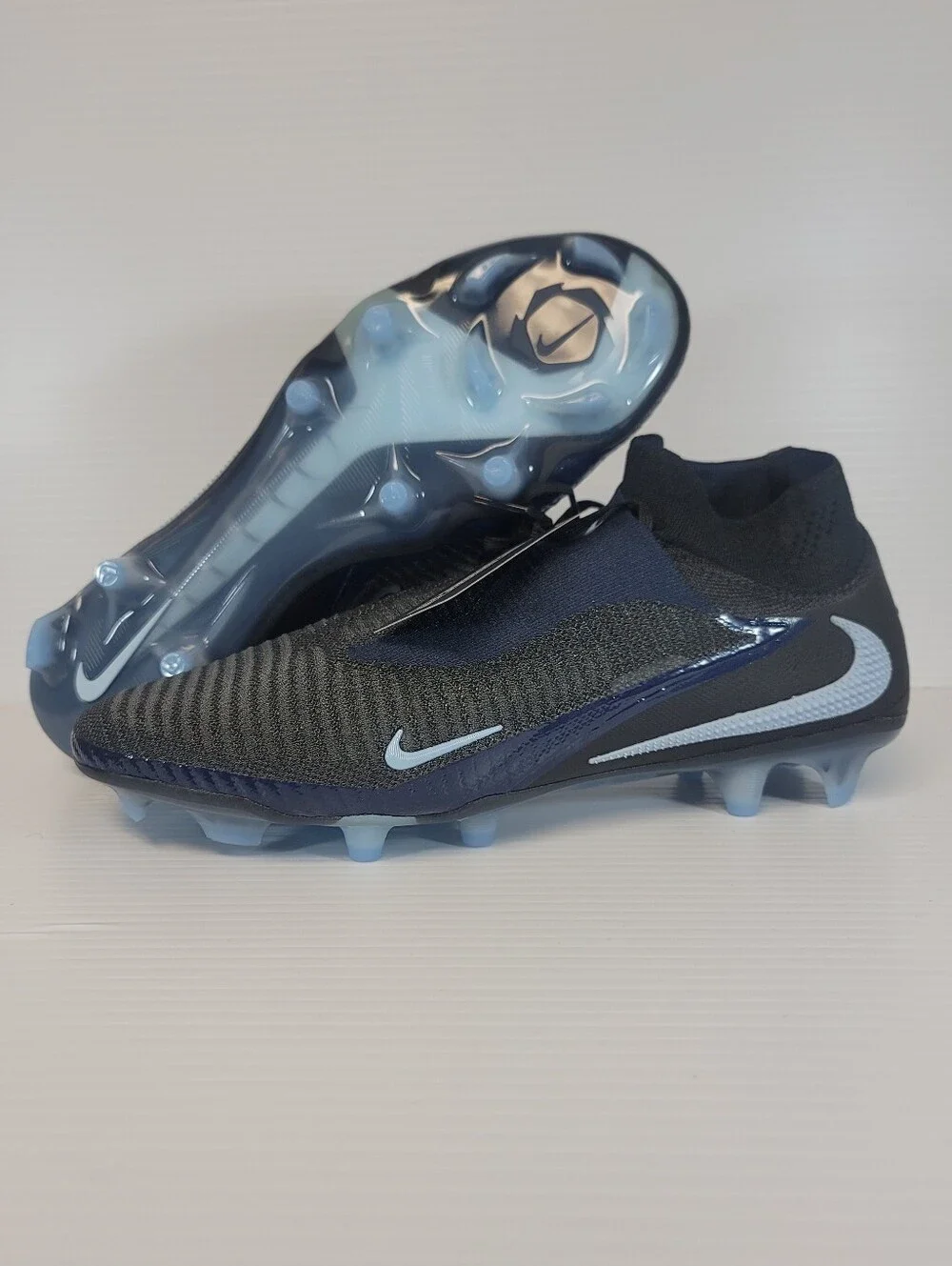 NEW Sz 12 Nike Phantom 6 High Elite Shadow Pack FG Cleats Black Blue HJ2147-003